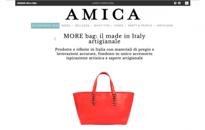 www.amica.it e M O R E bag, il made in Italy artigianale